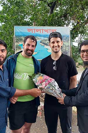 French and Spanish Guests with Sylhet Tourist Guide